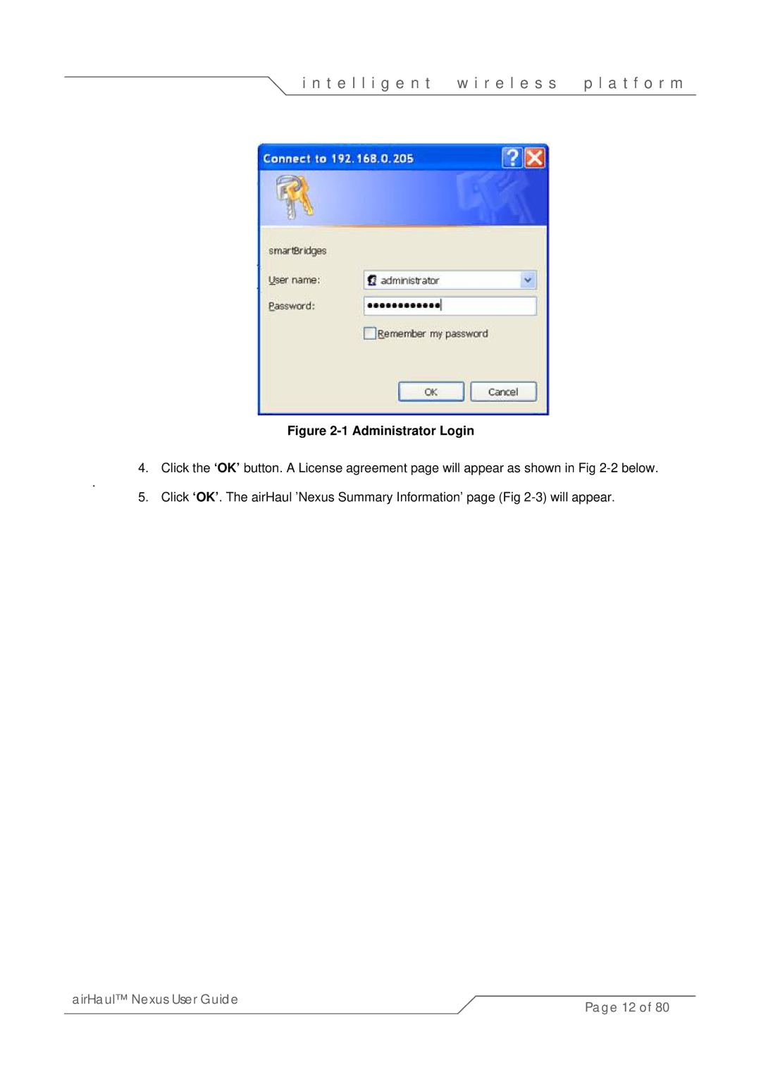 SmartBridges sB3010 manual Administrator Login 