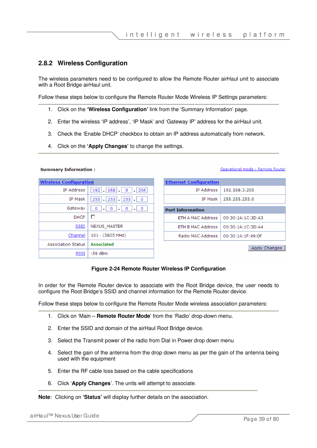 SmartBridges sB3010 manual Remote Router Wireless IP Configuration 