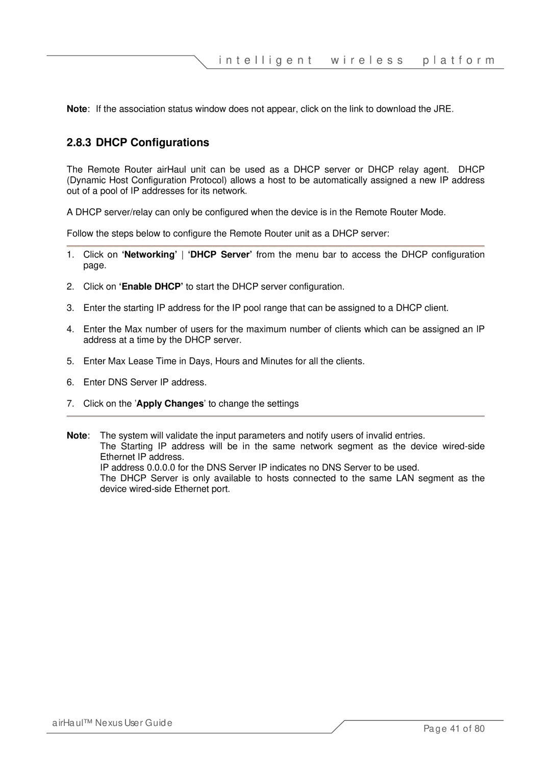 SmartBridges sB3010 manual Dhcp Configurations 