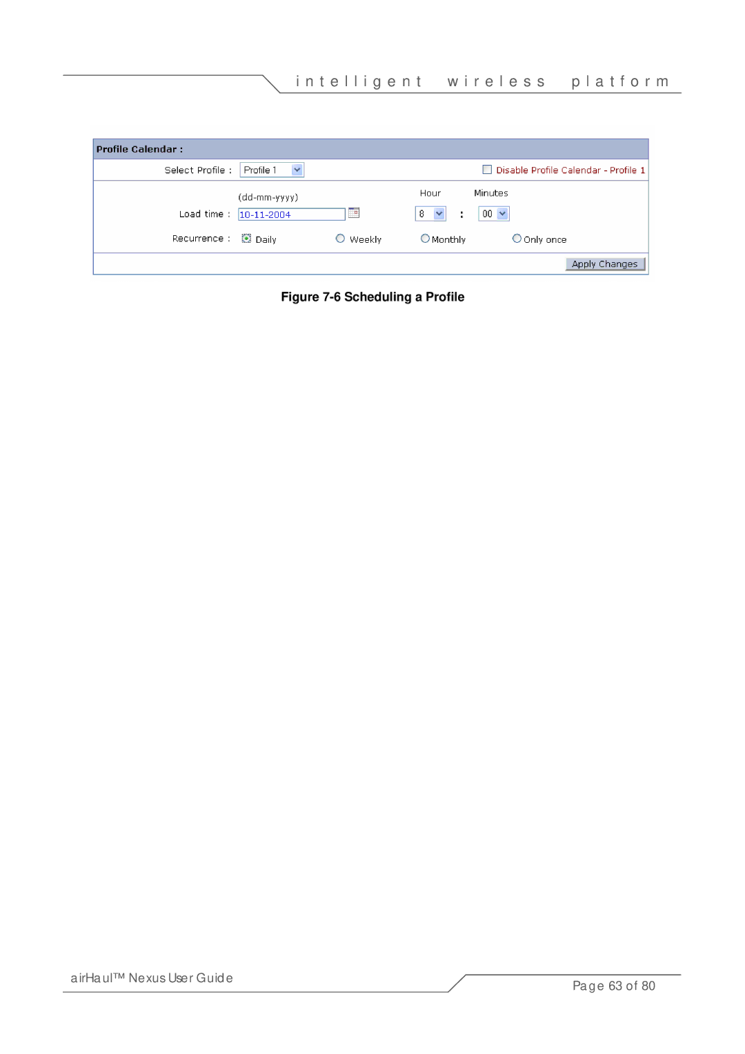 SmartBridges sB3010 manual Scheduling a Profile 