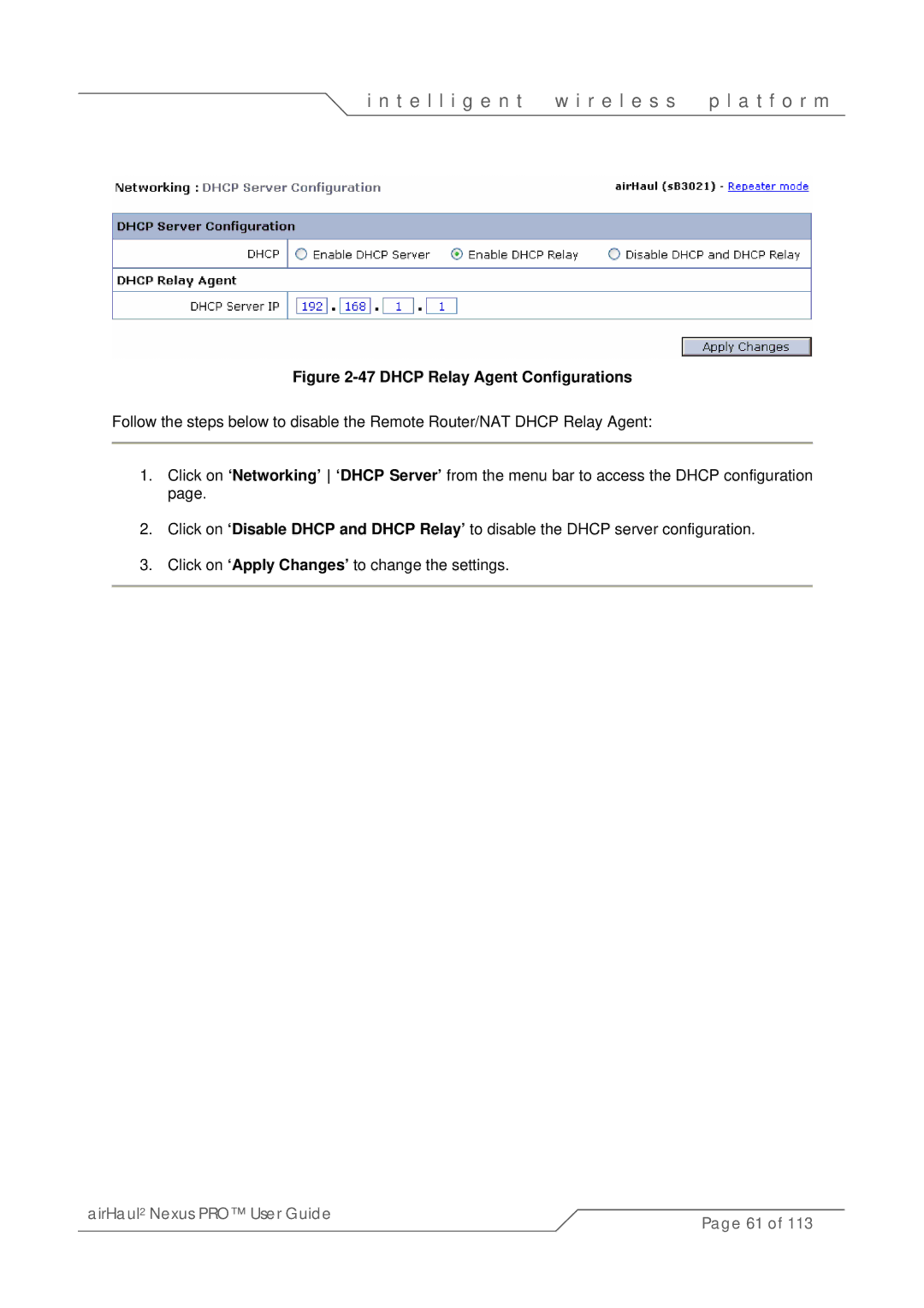 SmartBridges sB3021 manual Dhcp Relay Agent Configurations 