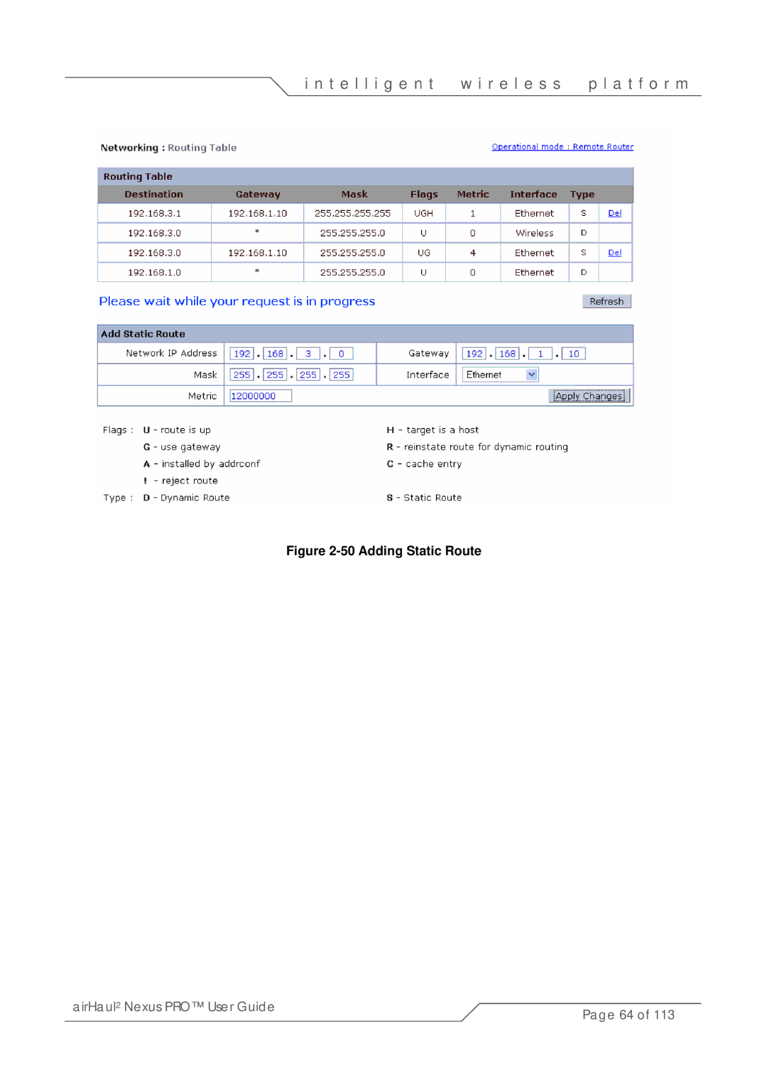 SmartBridges sB3021 manual Adding Static Route 