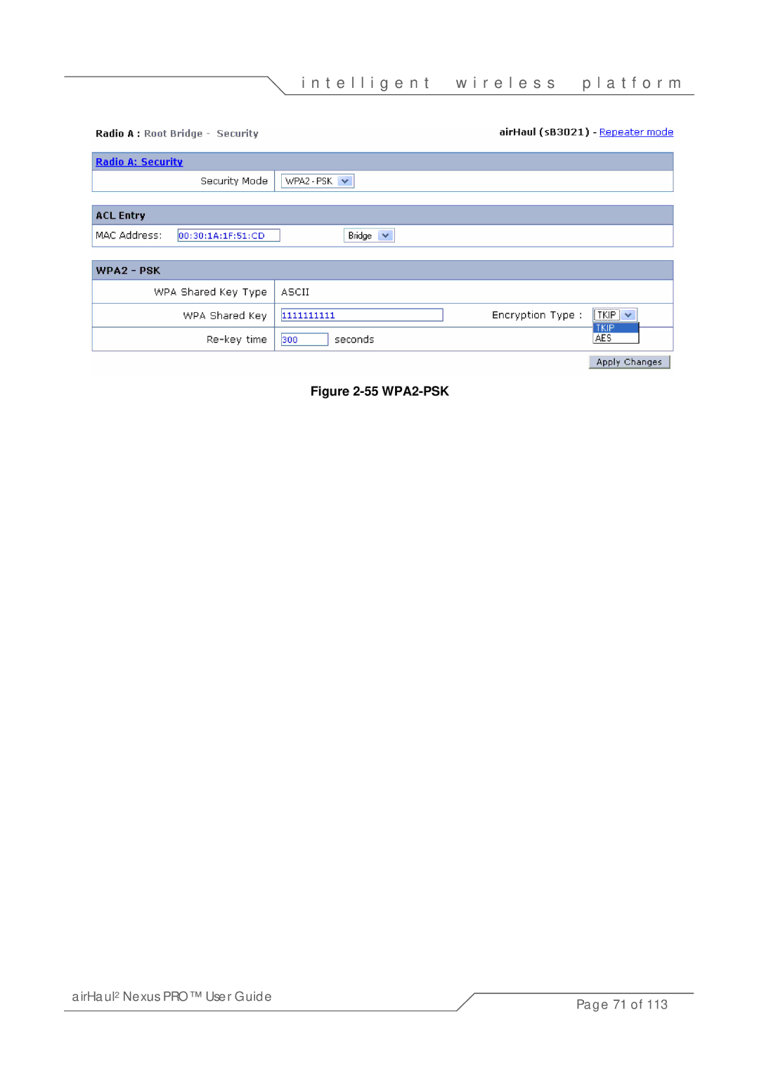 SmartBridges sB3021 manual 55 WPA2-PSK 