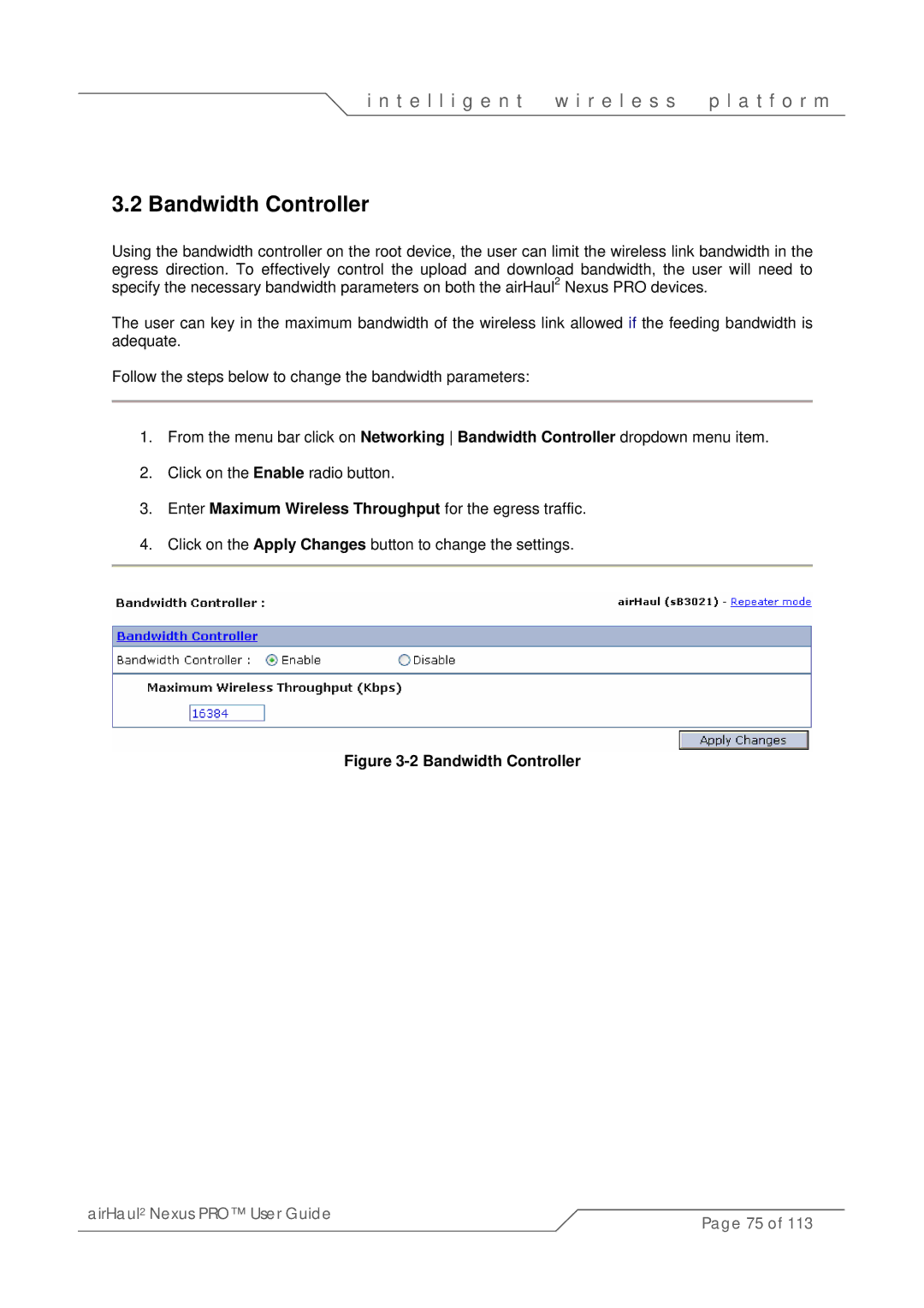 SmartBridges sB3021 manual Bandwidth Controller 