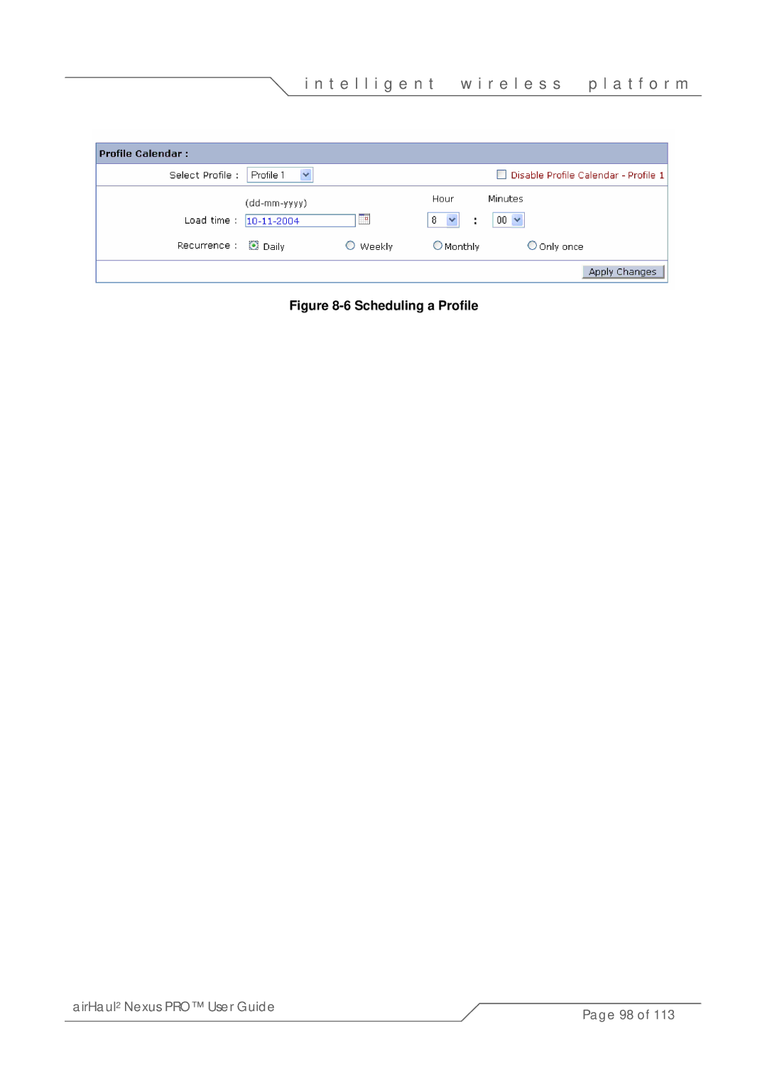 SmartBridges sB3021 manual Scheduling a Profile 