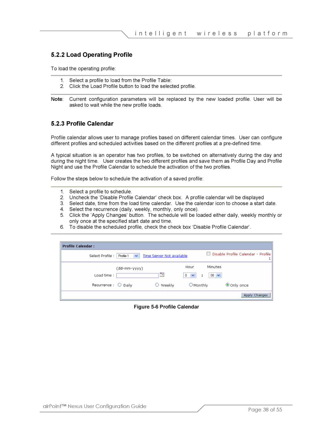 SmartBridges sB3210 manual Load Operating Profile, Profile Calendar 