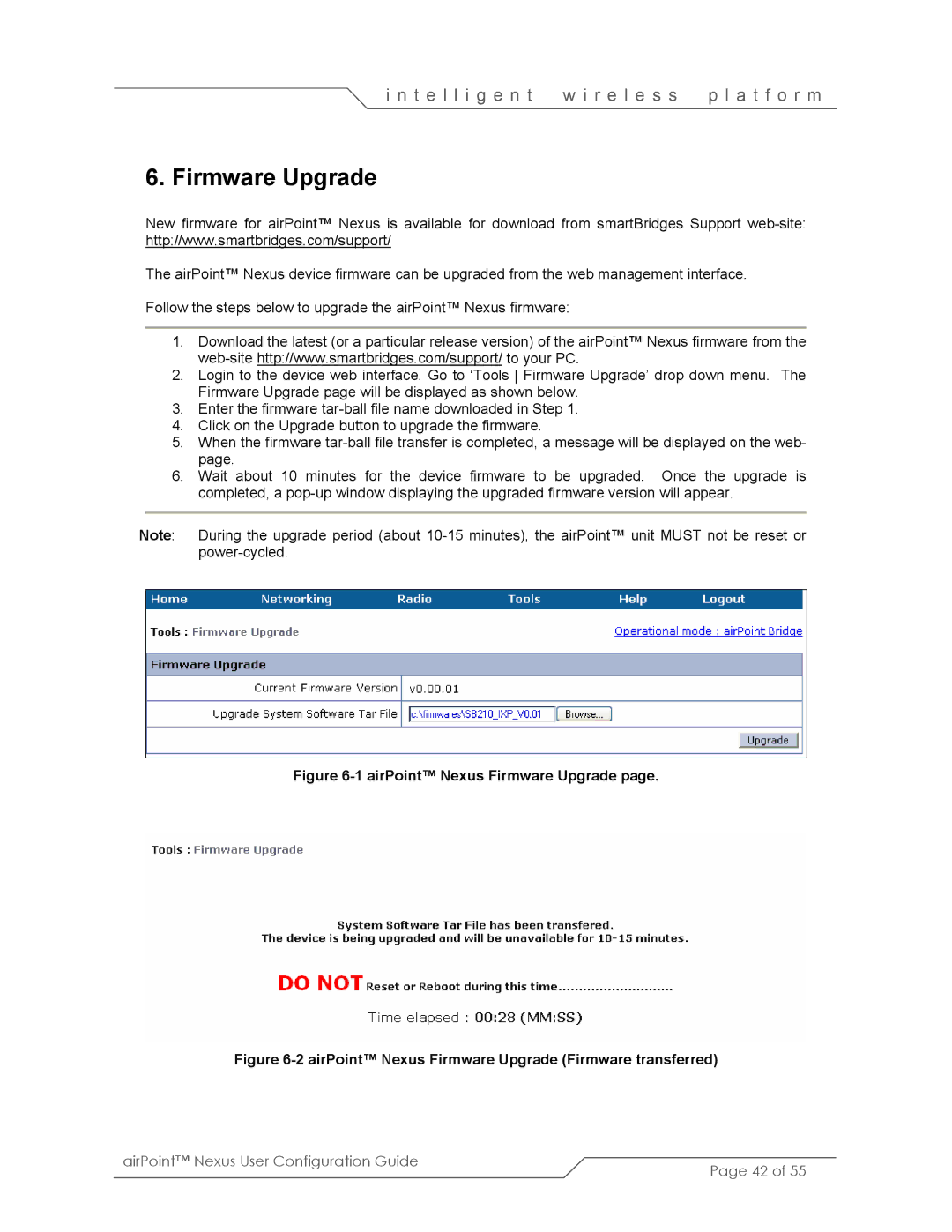 SmartBridges sB3210 manual AirPoint Nexus Firmware Upgrade 