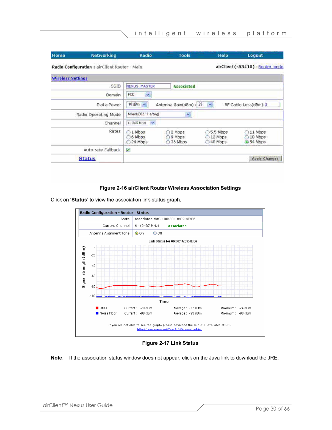 SmartBridges sB3410 manual airClient Router Wireless Association Settings 