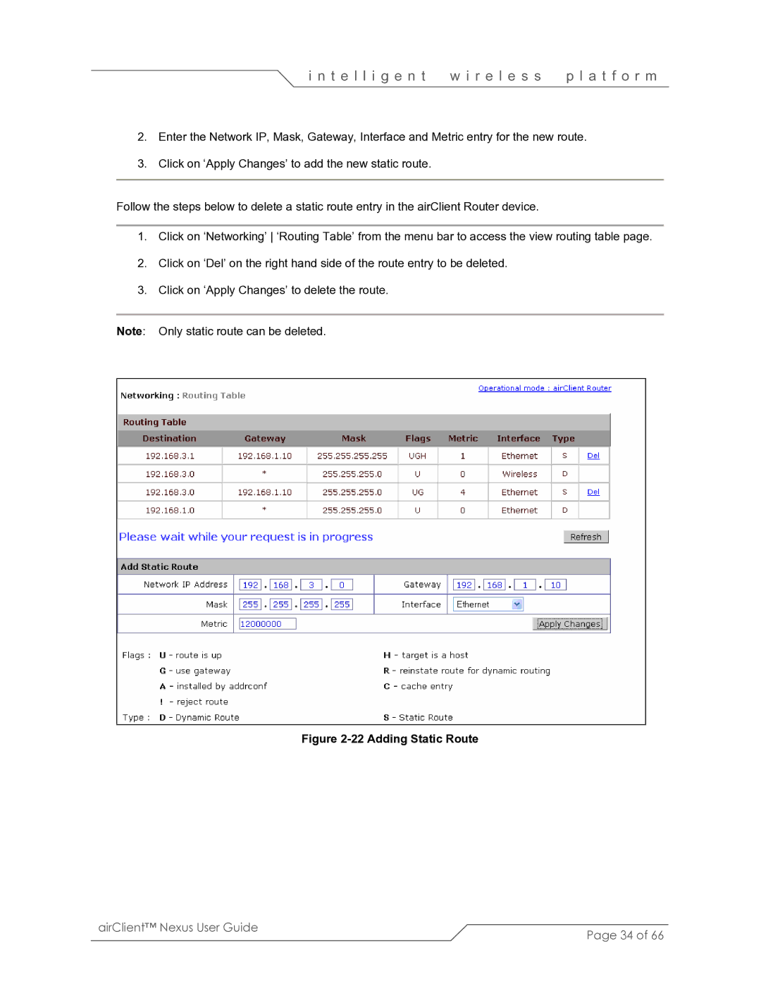 SmartBridges sB3410 manual Adding Static Route 