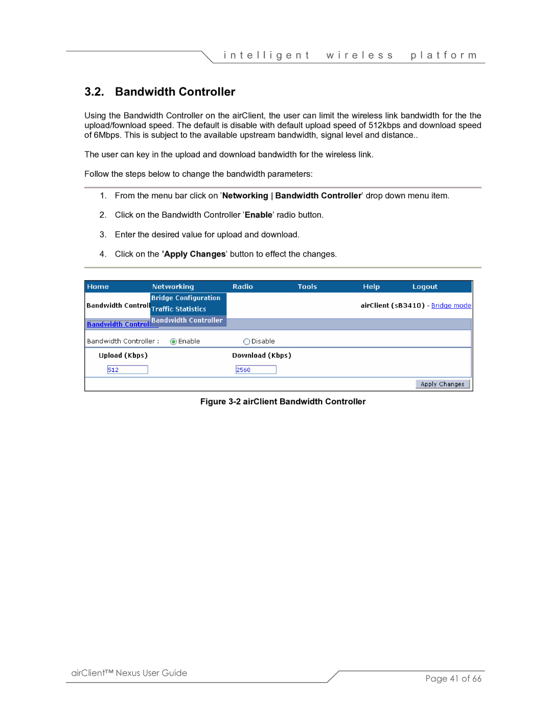 SmartBridges sB3410 manual AirClient Bandwidth Controller 