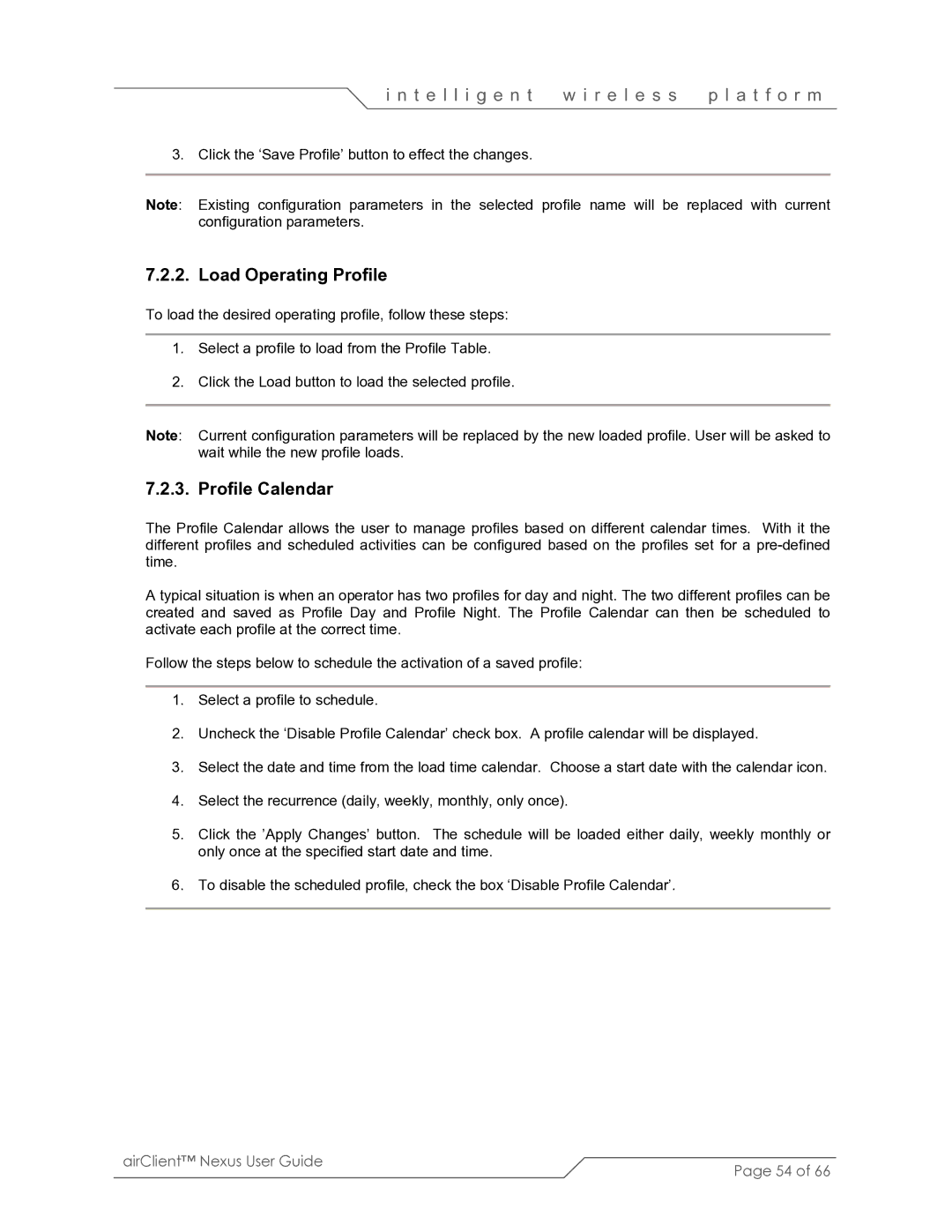 SmartBridges sB3410 manual Load Operating Profile, Profile Calendar 