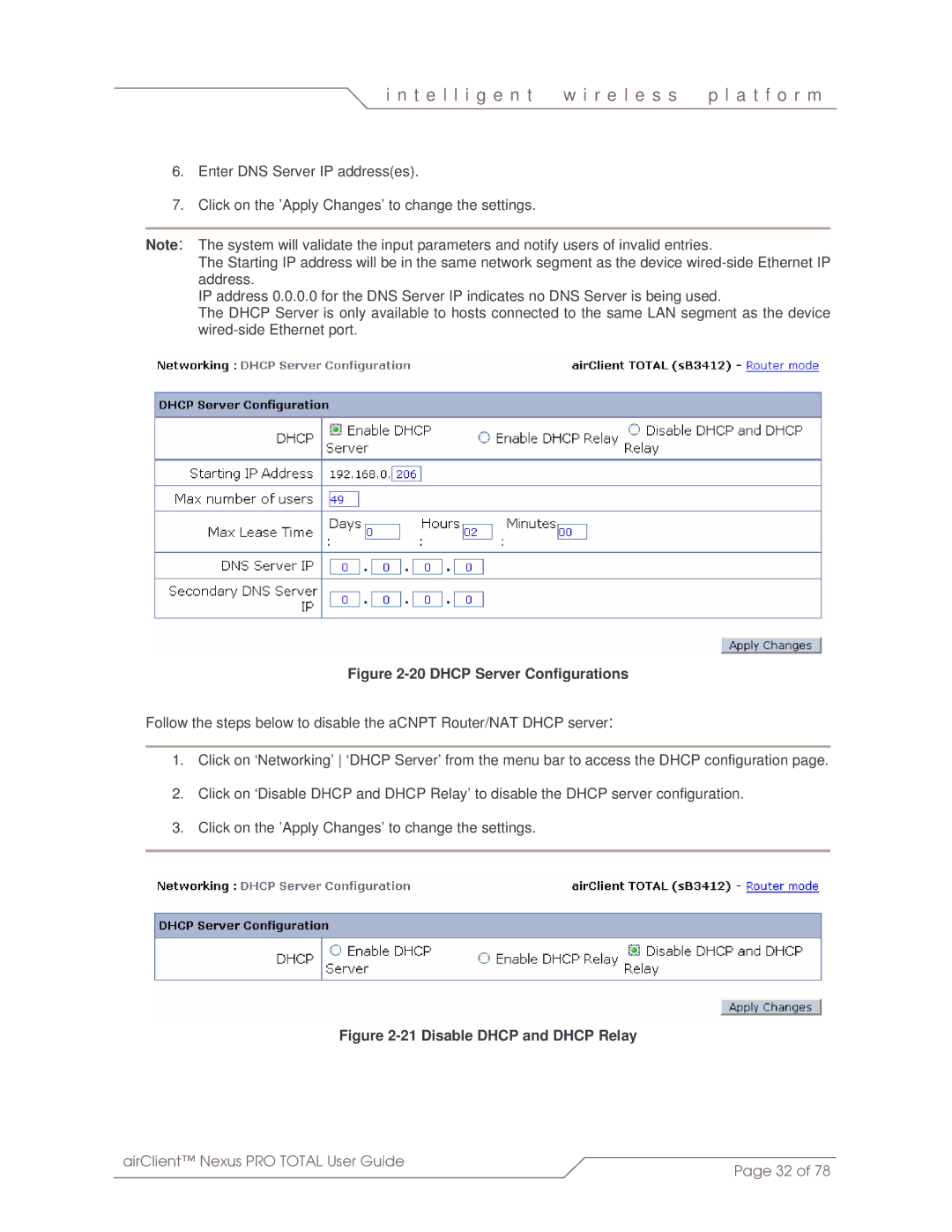 SmartBridges sB3412 manual Dhcp Server Configurations 