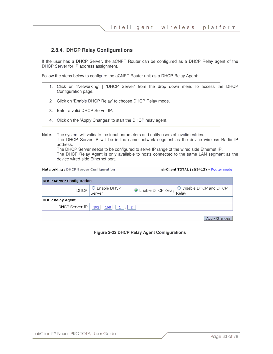 SmartBridges sB3412 manual Dhcp Relay Configurations, Dhcp Relay Agent Configurations 