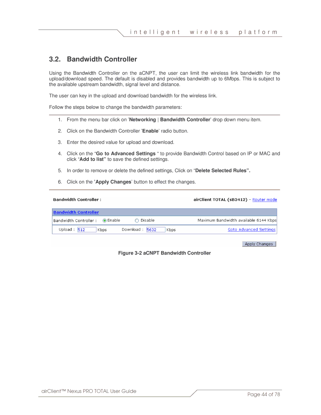 SmartBridges sB3412 manual ACNPT Bandwidth Controller 