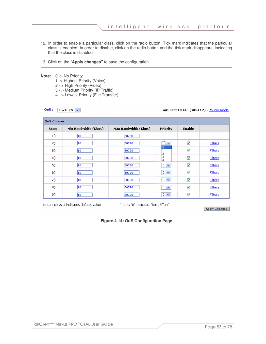 SmartBridges sB3412 manual QoS Configuration 