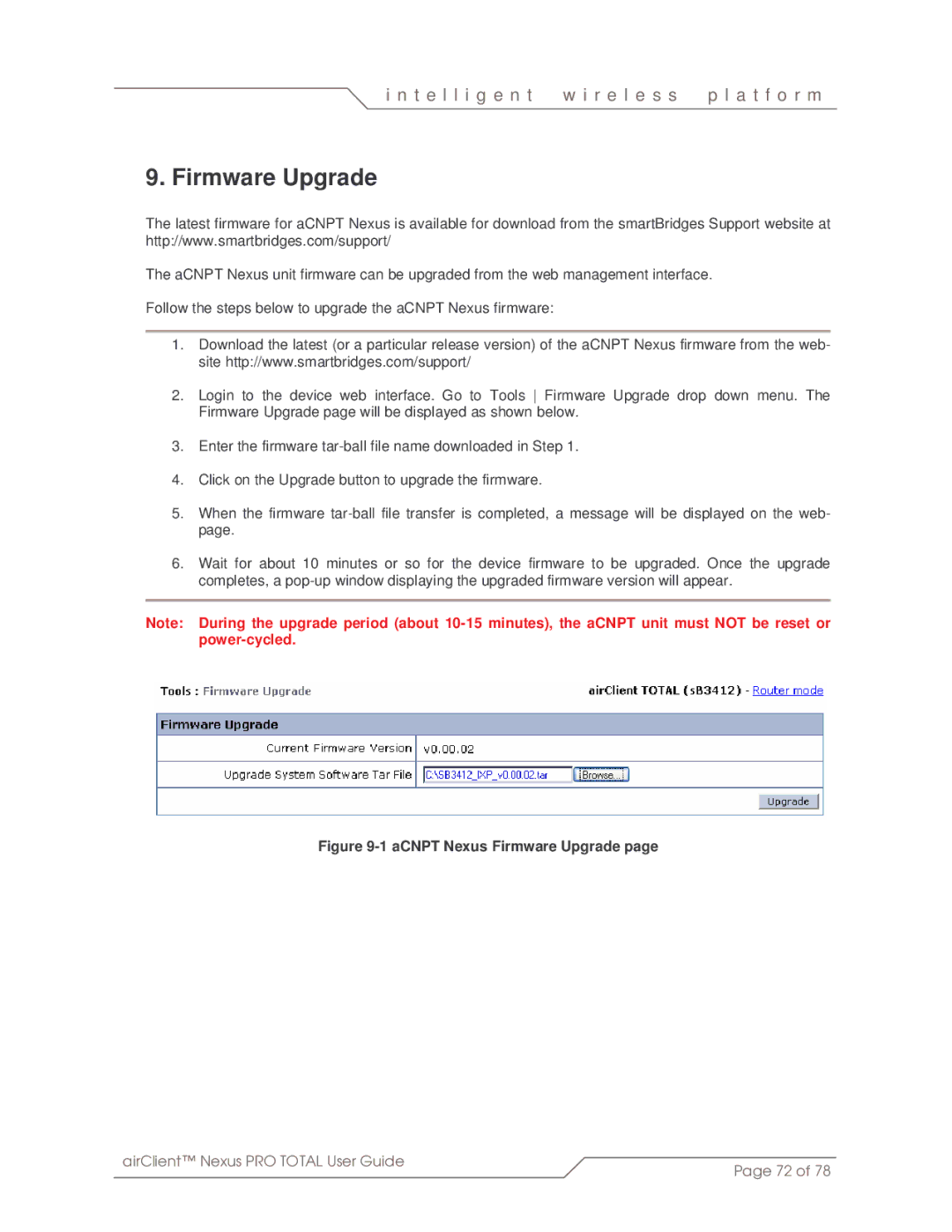 SmartBridges sB3412 manual ACNPT Nexus Firmware Upgrade 