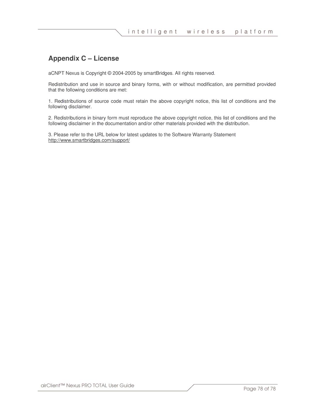 SmartBridges sB3412 manual Appendix C License 