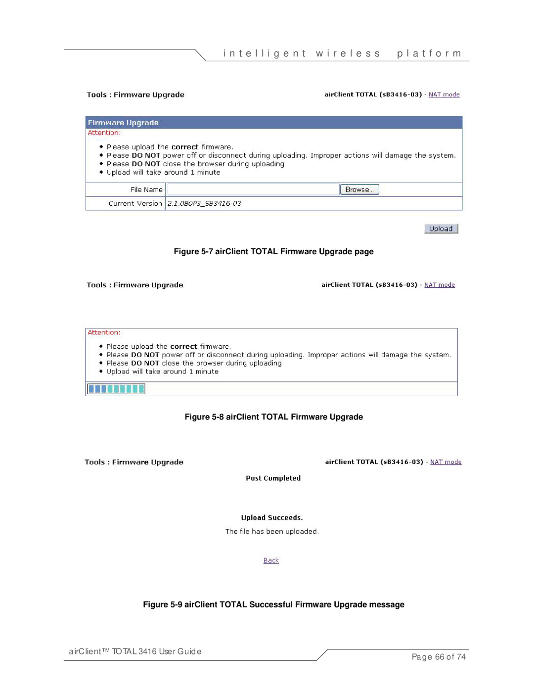 SmartBridges sB3416-03, sB3416-01, sB3416-02 manual AirClient Total Firmware Upgrade 