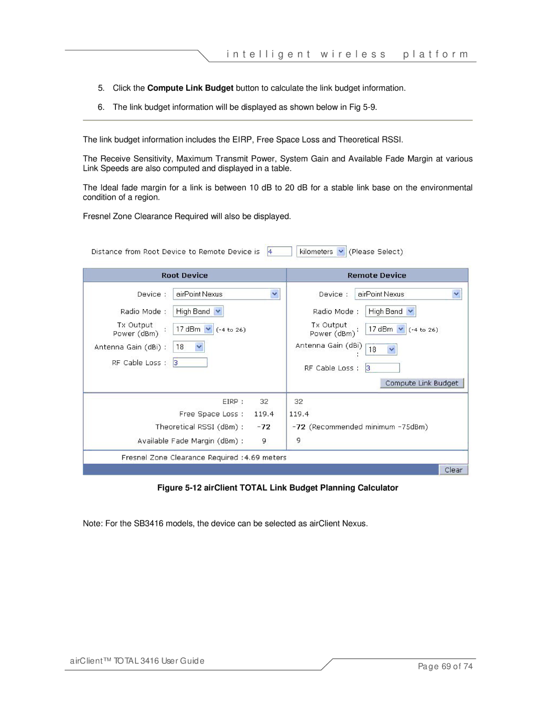 SmartBridges sB3416-03, sB3416-01, sB3416-02 manual airClient Total Link Budget Planning Calculator 