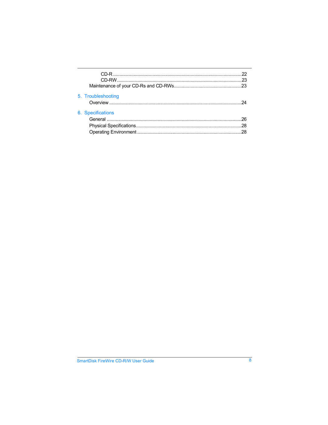 SmartDisk Firewire CD-R/W manual Cd-R Cd-Rw 