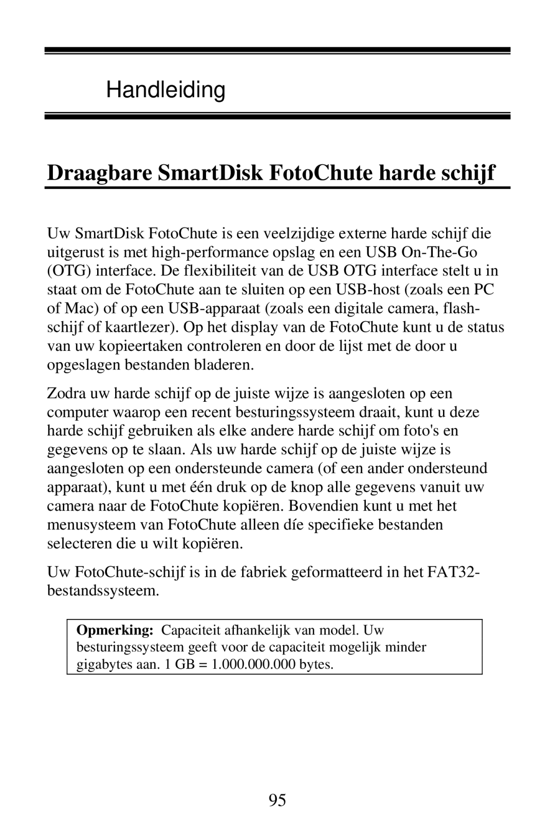 SmartDisk Portable Hard Drive manual Handleiding, Draagbare SmartDisk FotoChute harde schijf 