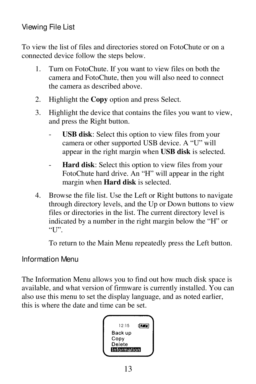 SmartDisk Portable Hard Drive manual Viewing File List 