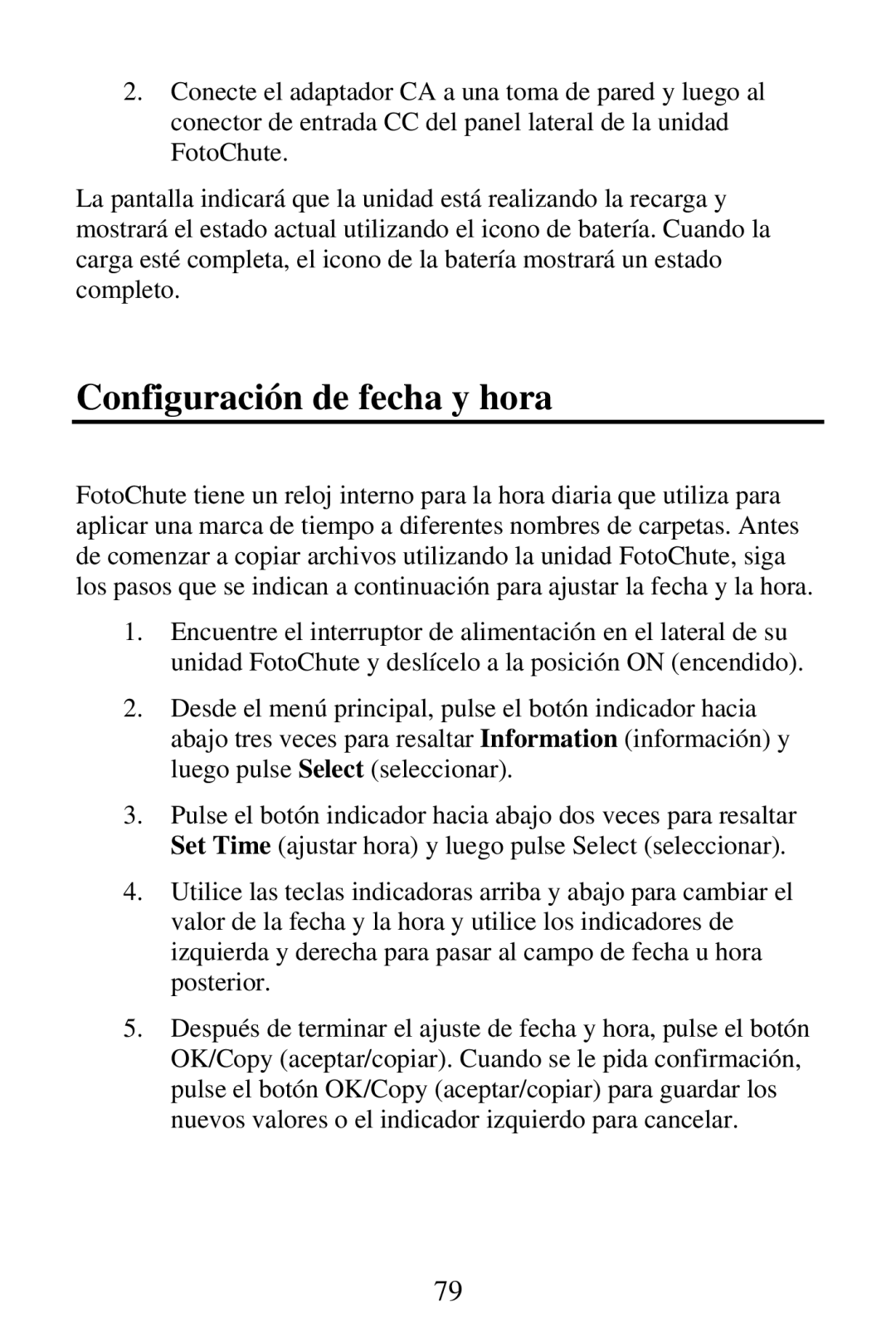 SmartDisk Portable Hard Drive manual Configuración de fecha y hora 