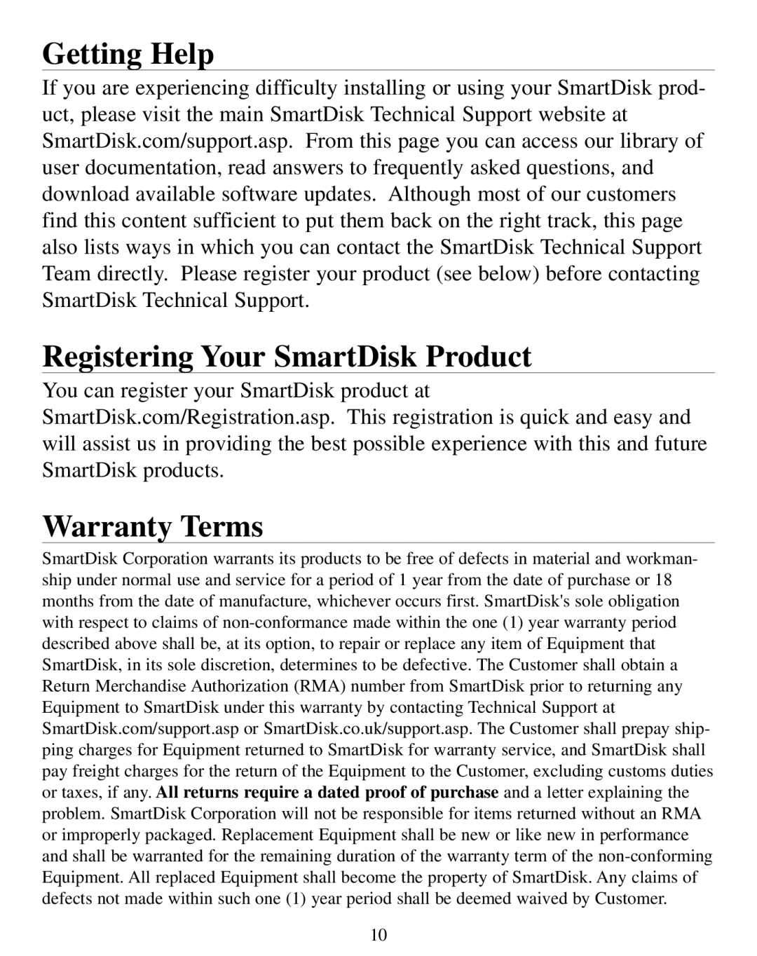 SmartDisk Rover manual 