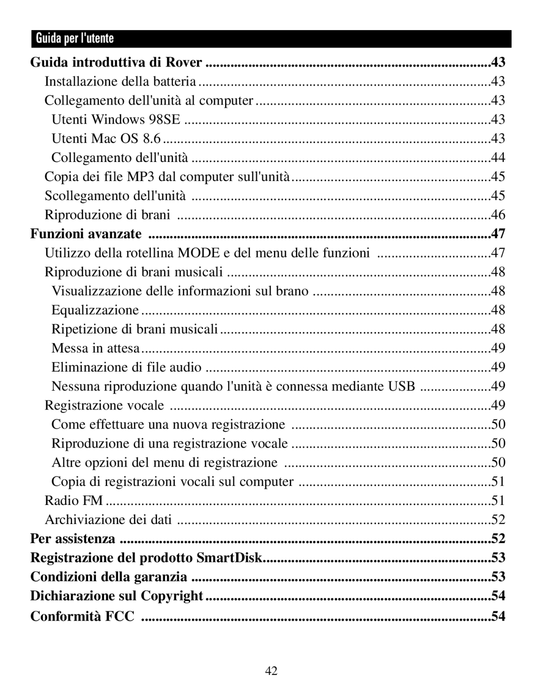 SmartDisk Rover manual Conformità FCC 