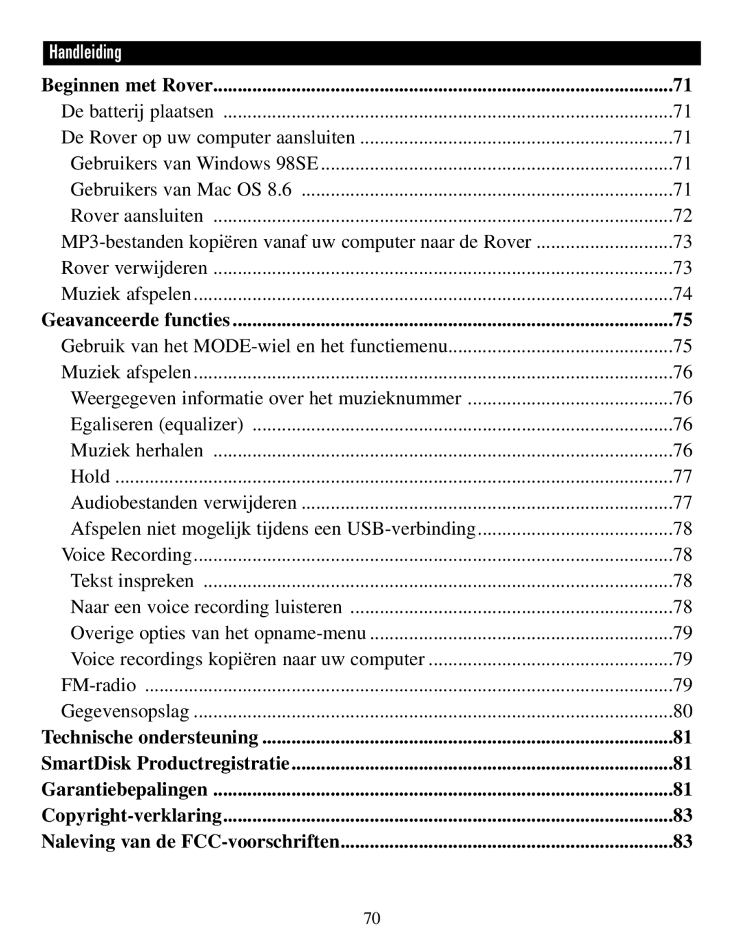 SmartDisk Rover manual Naleving van de FCC-voorschriften 