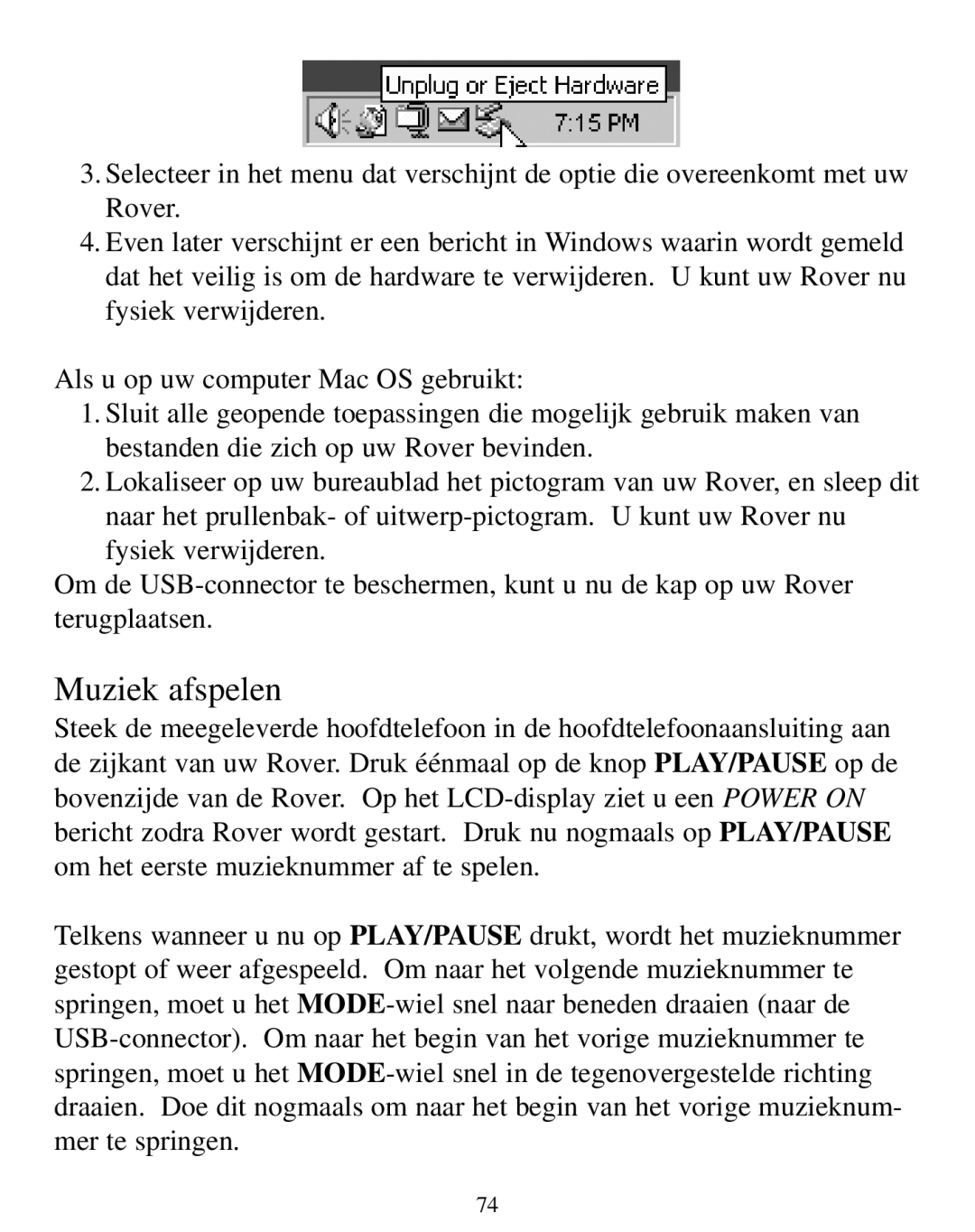 SmartDisk Rover manual Muziek afspelen 