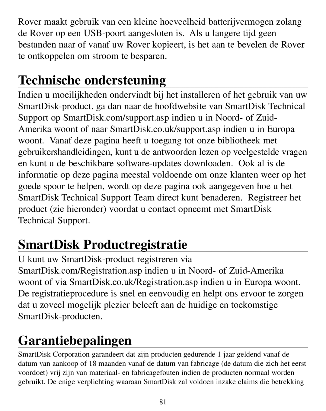 SmartDisk Rover manual 