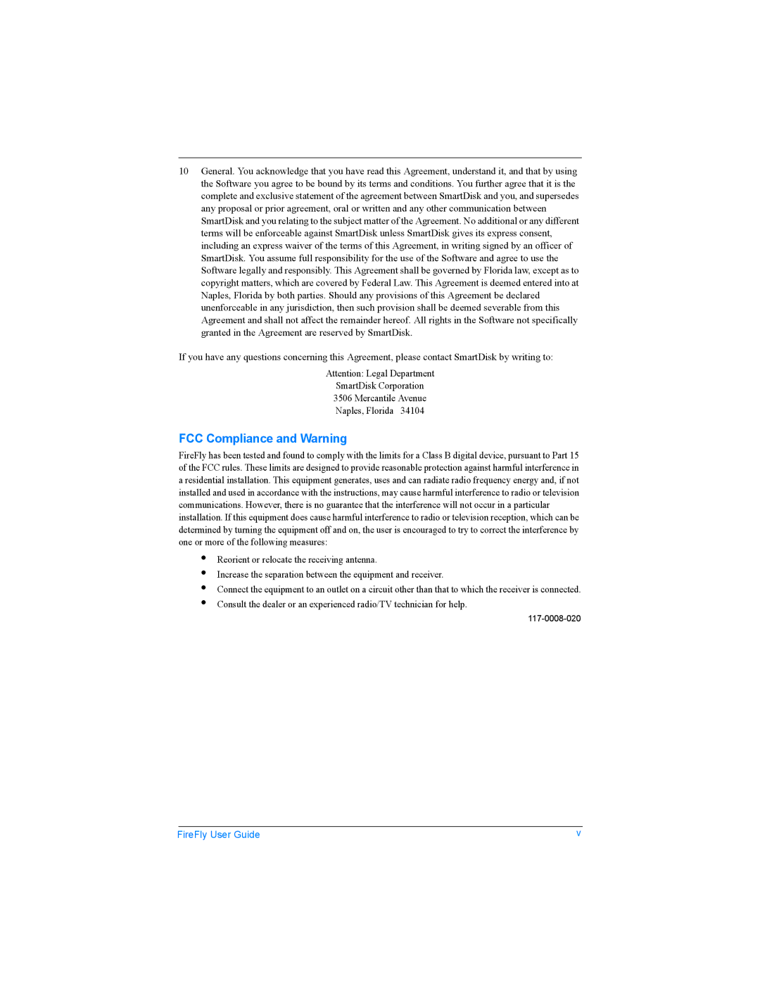 SmartDisk USBFF10P, USBFF05P, USBFF20P manual FCC Compliance and Warning 