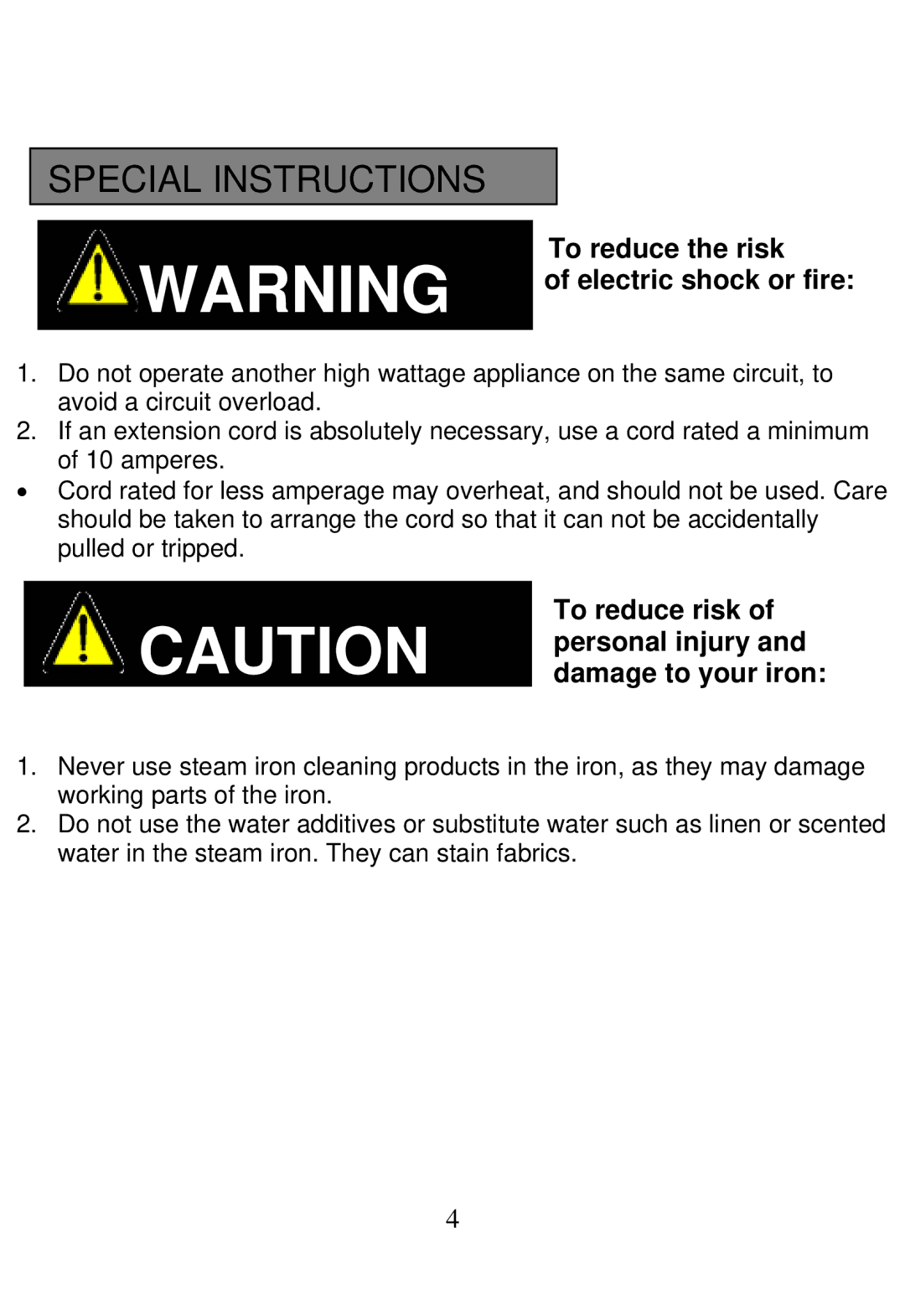 Smartek ST-2000 manual Special Instructions, To reduce the risk Electric shock or fire 