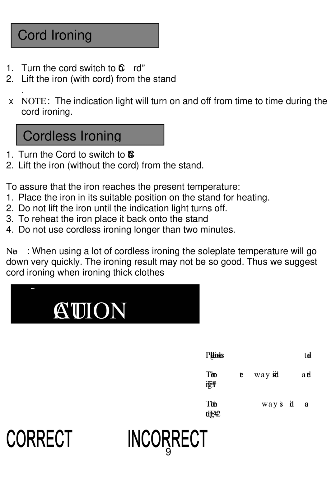 Smartek ST-2000 manual Cord Ironing 