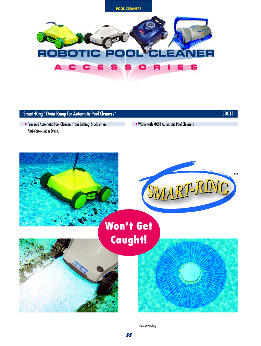 SmartPool Inc NC31 manual #DC11, Works with Most Automatic Pool Cleaners, Anti-Vortex Main Drain 