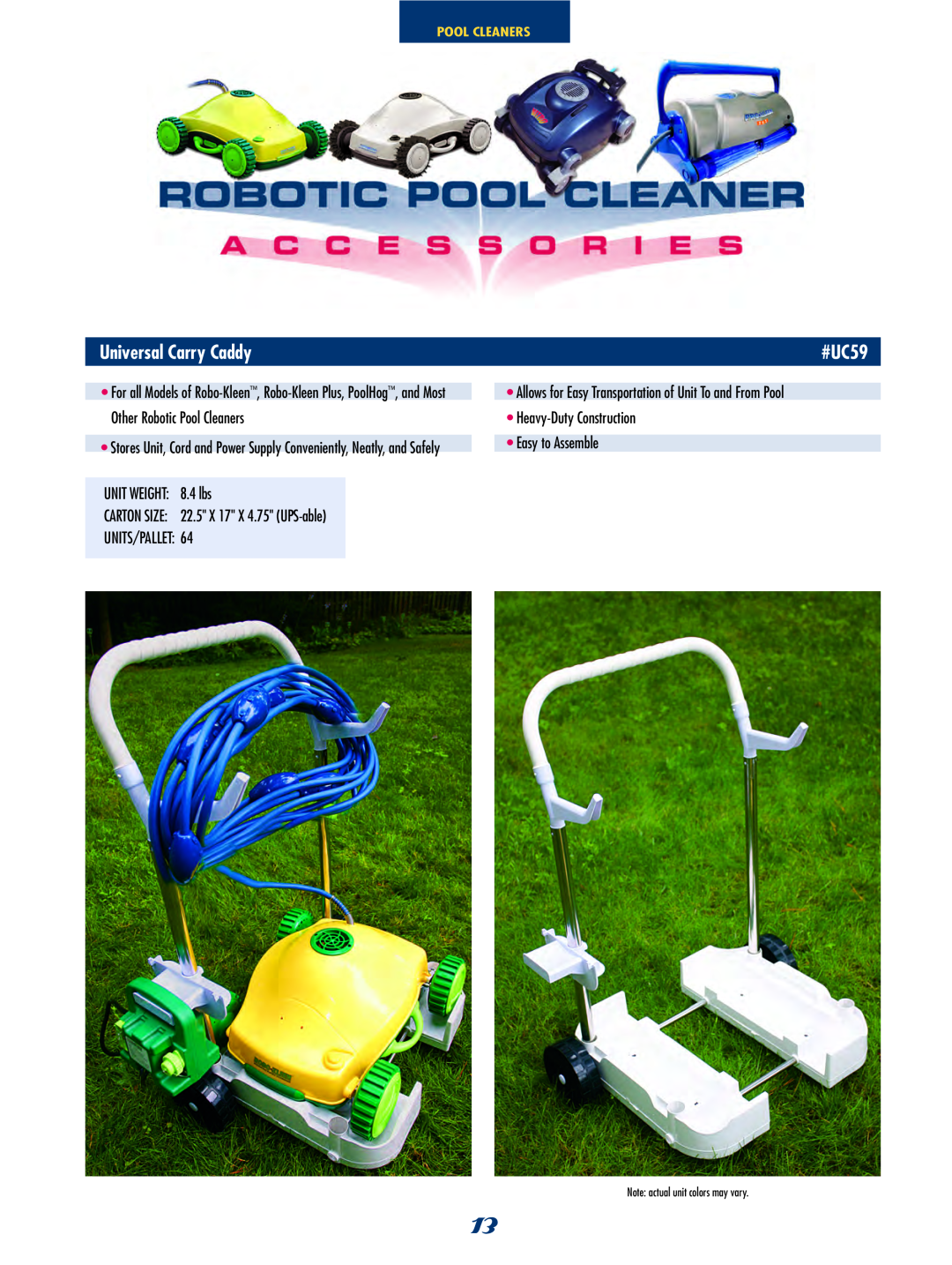 SmartPool Inc NC31 Universal Carry Caddy, #UC59, Other Robotic Pool Cleaners, • Heavy-DutyConstruction, • Easy to Assemble 