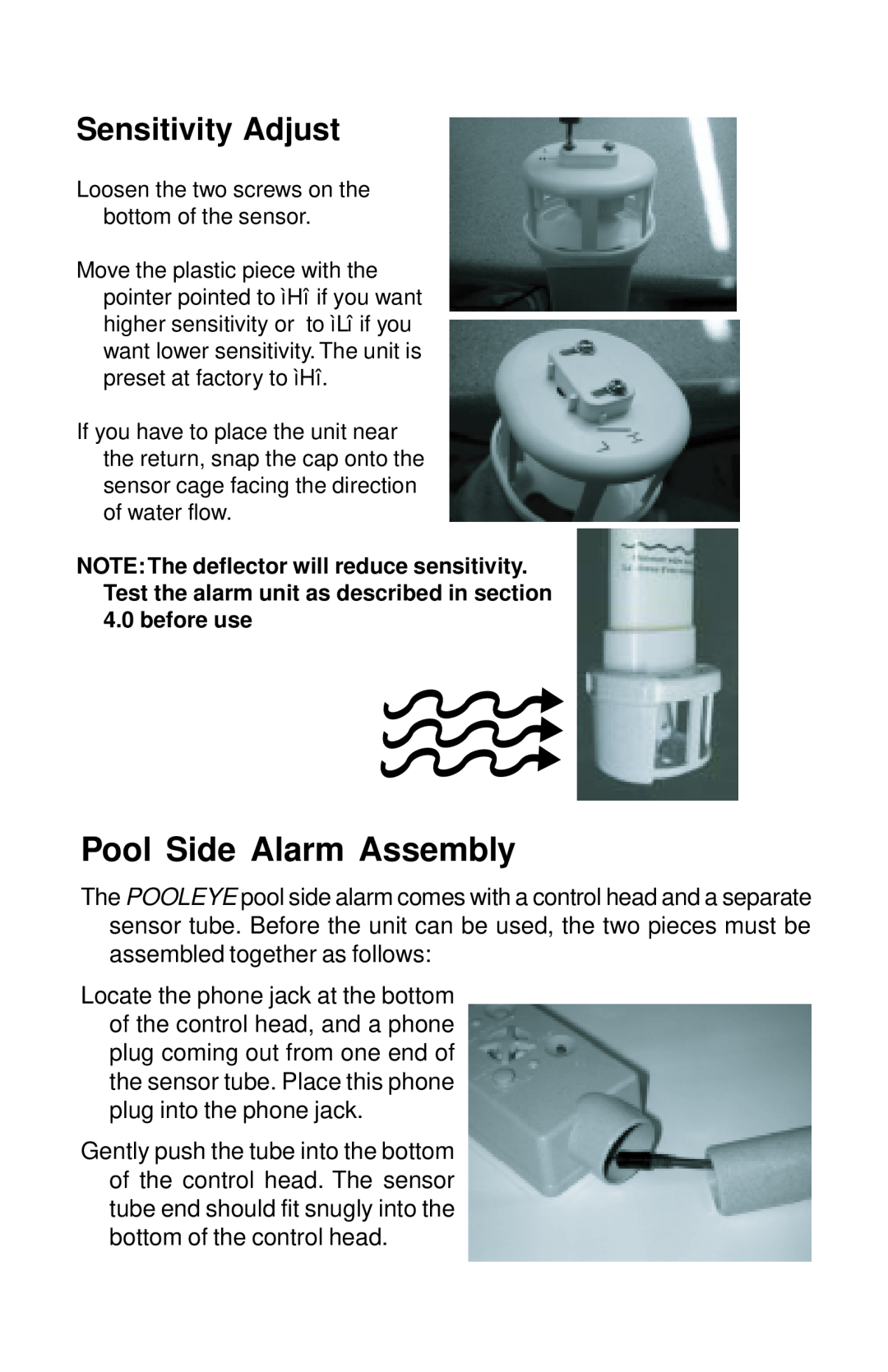 SmartPool Inc PE13 warranty Pool Side Alarm Assembly, Sensitivity Adjust 