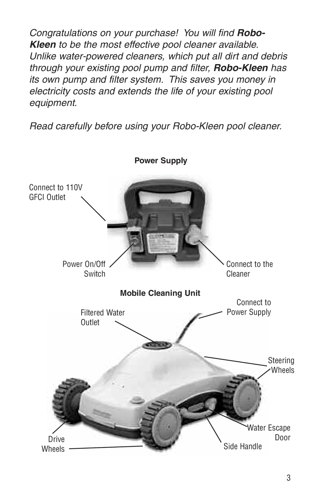 SmartPool Inc Robo-Kleen warranty Power Supply 