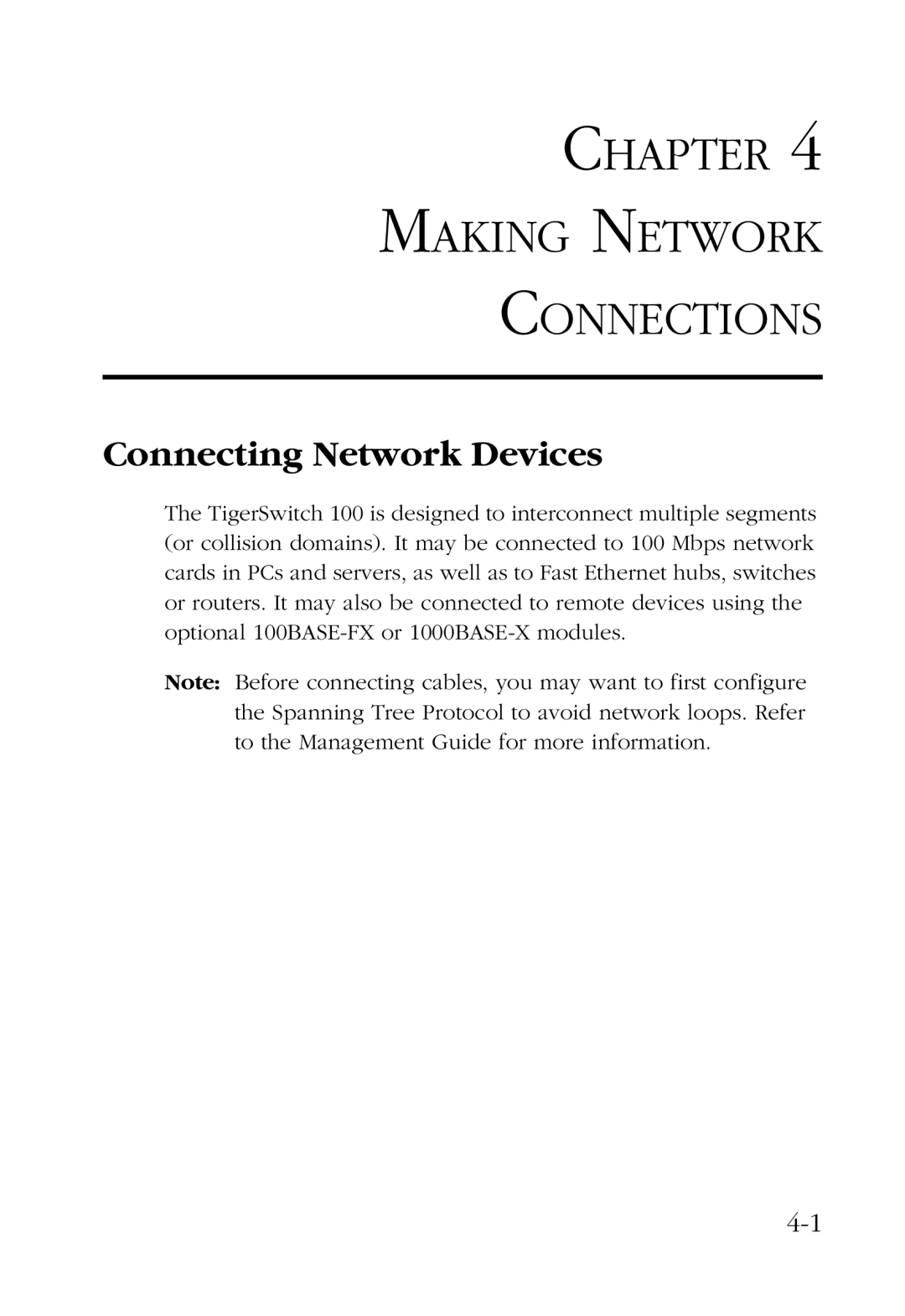 SMC Networks 100 manual Chapter Making Network Connections, Connecting Network Devices 