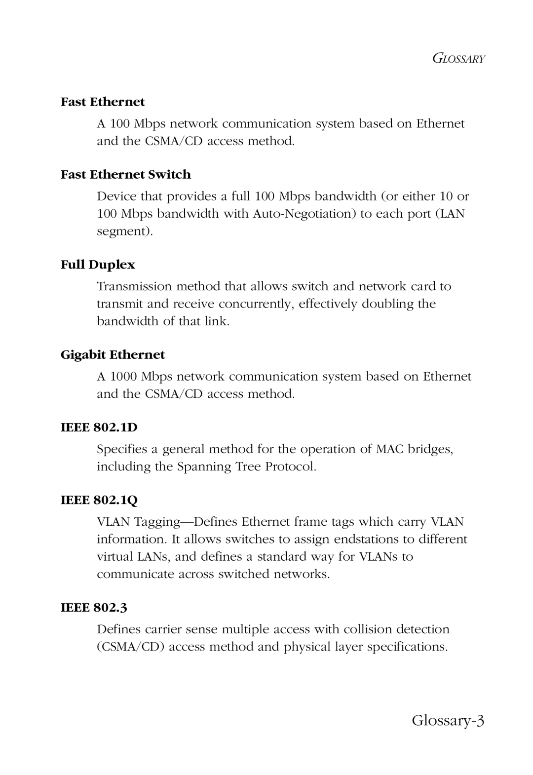 SMC Networks 100 manual Glossary-3 