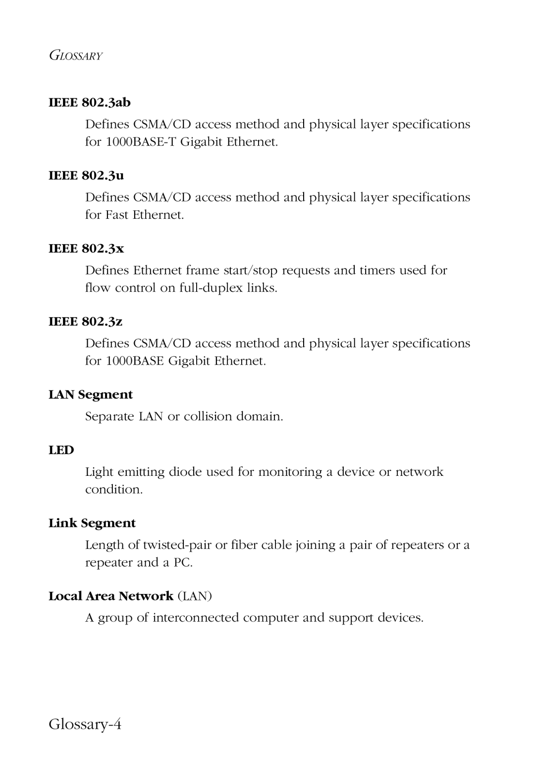 SMC Networks 100 manual Glossary-4 