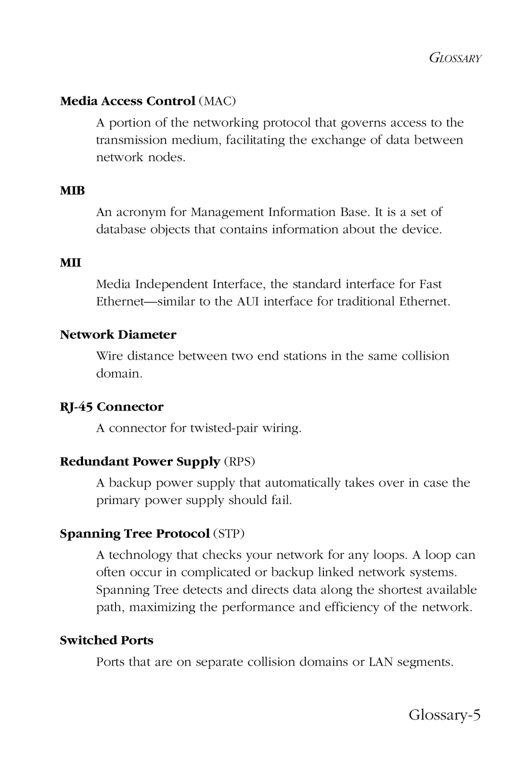 SMC Networks 100 manual Glossary-5 