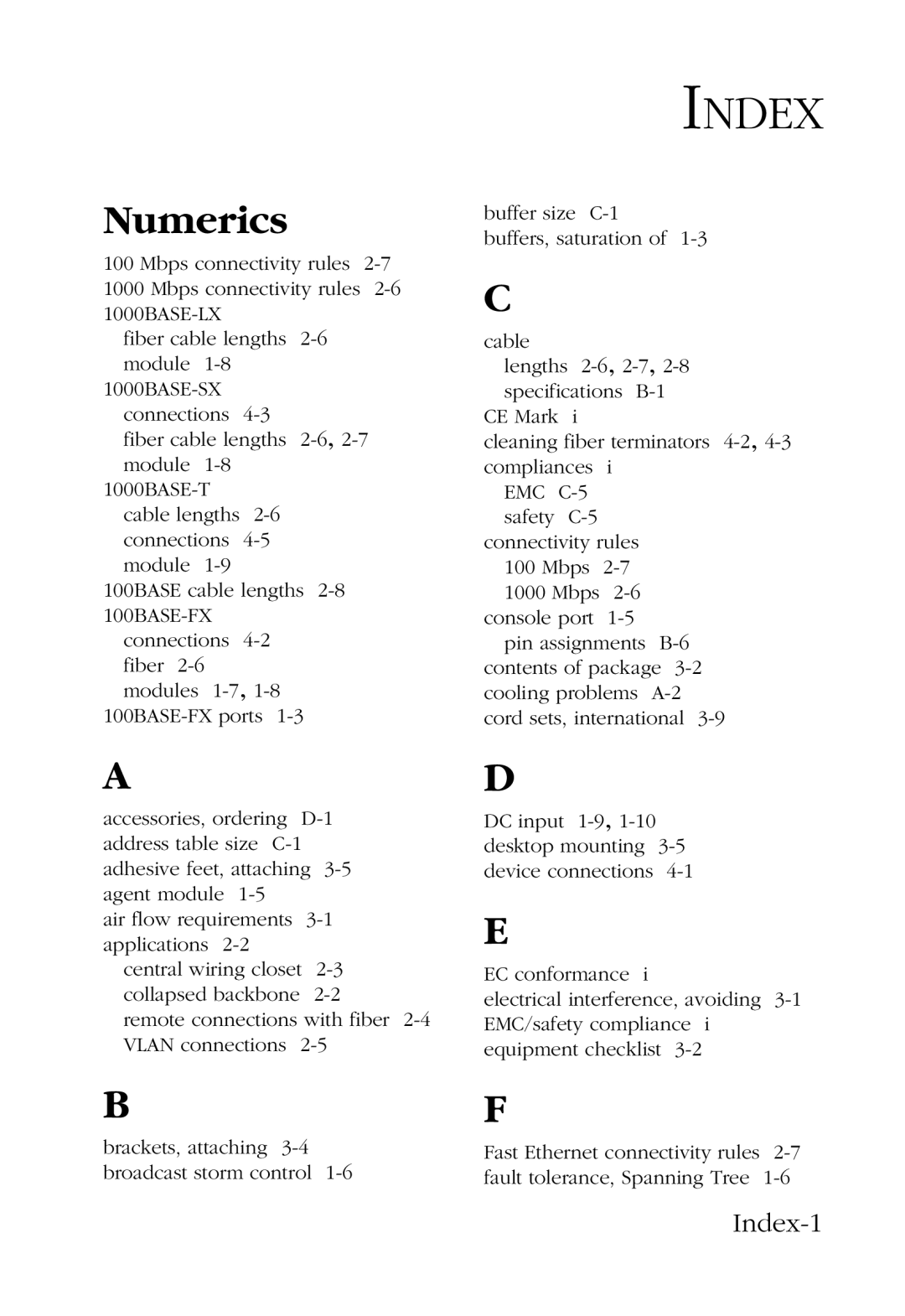 SMC Networks 100 manual Index-1 