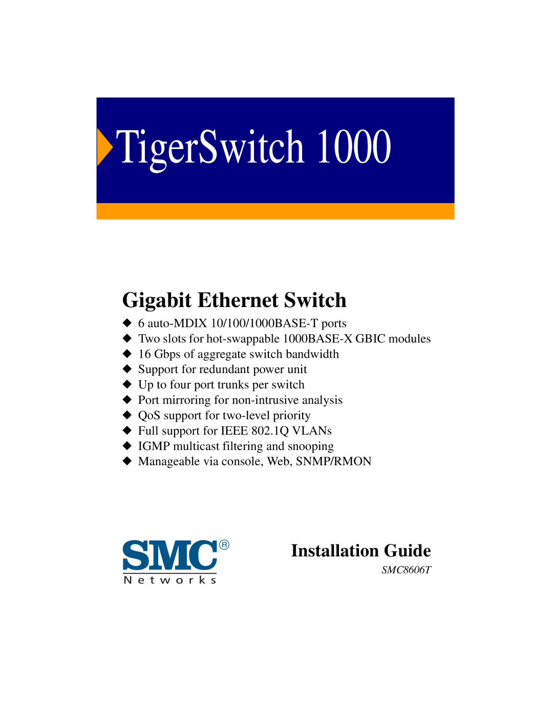 SMC Networks 1000 manual TigerSwitch 