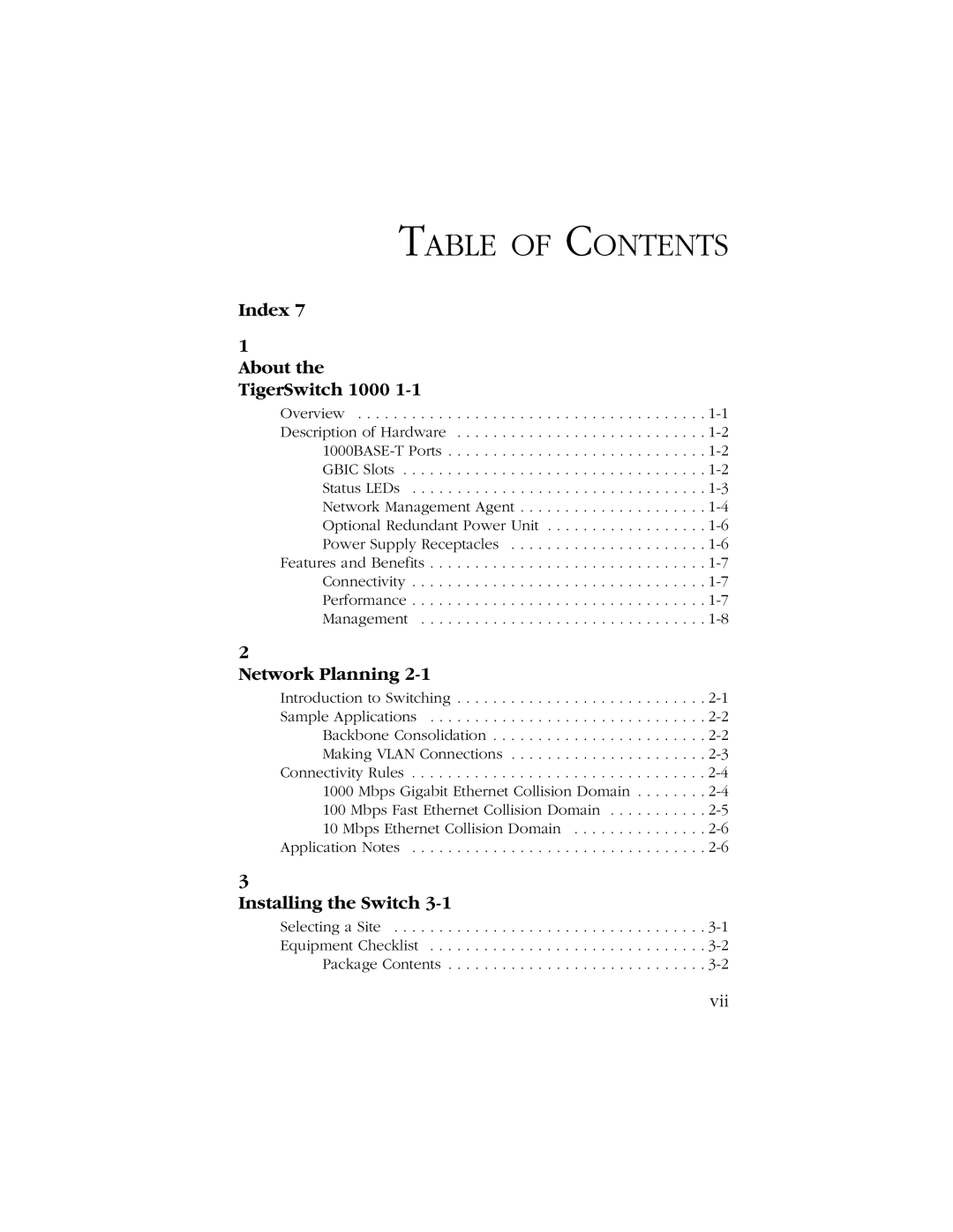 SMC Networks 1000 manual Table of Contents 