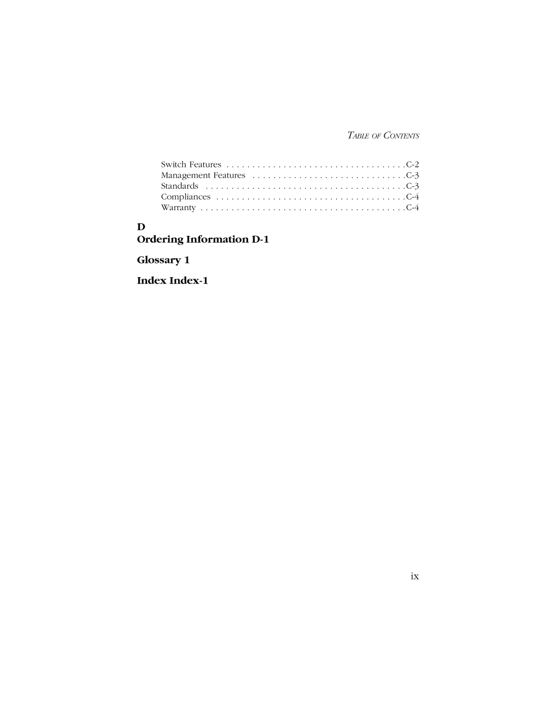 SMC Networks 1000 manual Ordering Information D-1 Glossary Index Index-1 