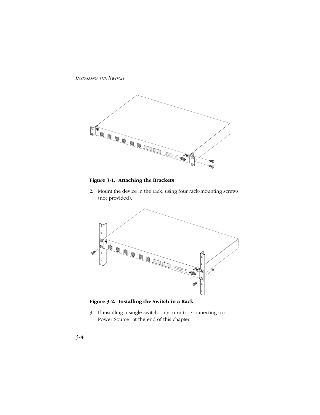 SMC Networks 1000 manual Attaching the Brackets 