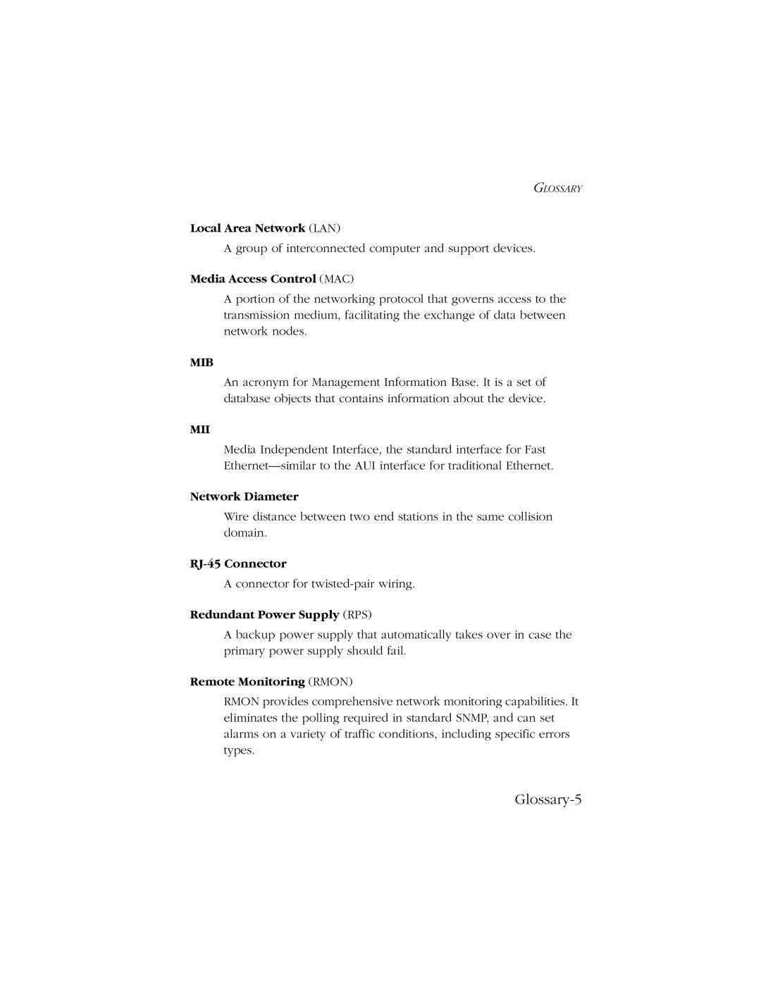 SMC Networks 1000 manual Glossary-5 