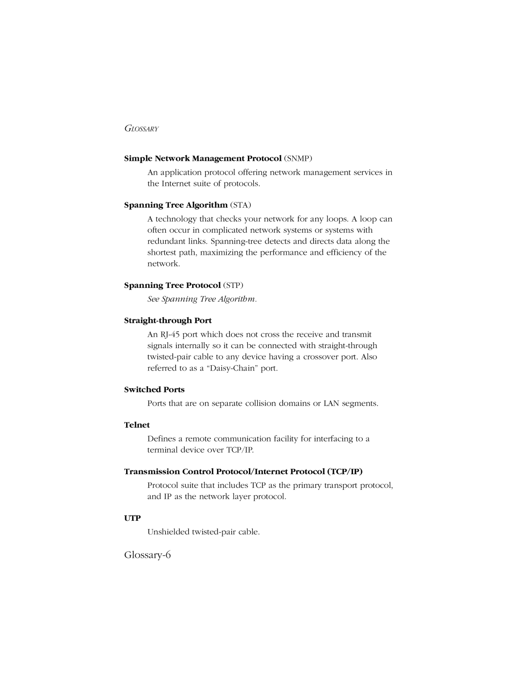 SMC Networks 1000 manual Glossary-6 